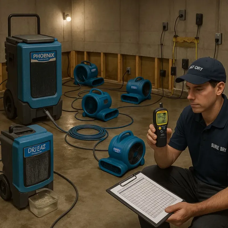 Structural Drying and Dehumidification process in Las Quintas Fronterizas Colonia, TX